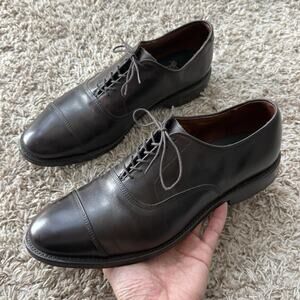 Allen Edmonds Park Avenue Made In USA Dark Brown Cap Toe Oxford Shoe Size 8.5 D